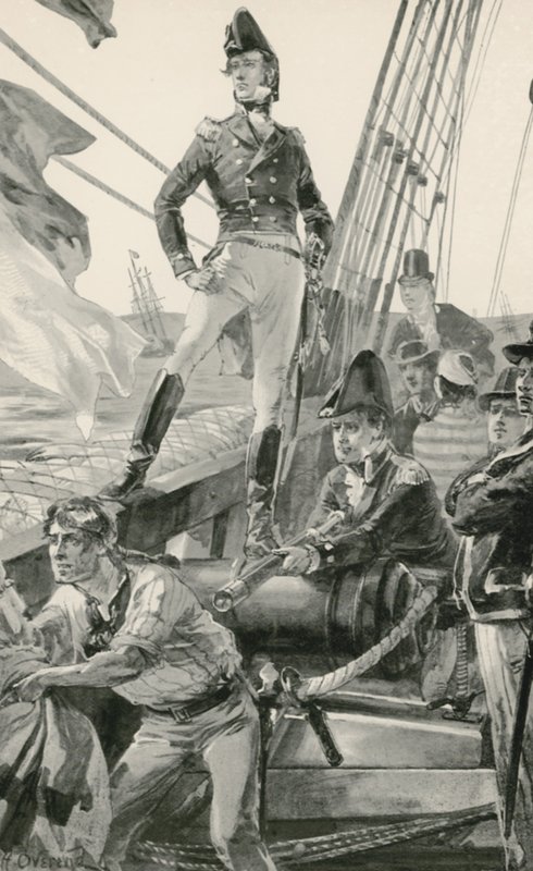Lord Cochrane pide ayuda para atacar la flota francesa de William Heysham Overend