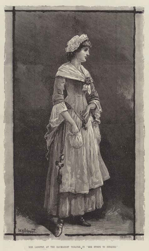 Sra. Langtry, en el Teatro Haymarket, en Ella se rebaja para conquistar de William Heysham Overend