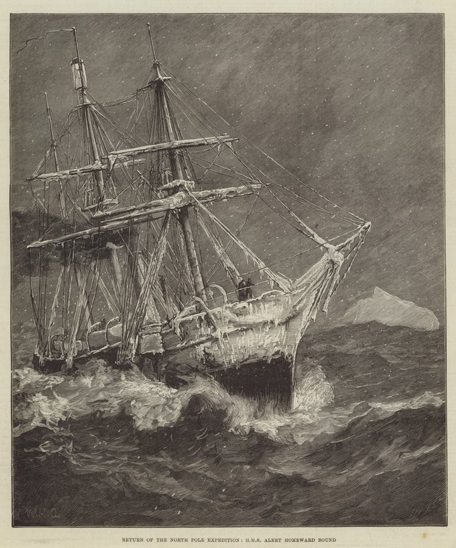 Regreso de la Expedición al Polo Norte, HMS Alert de vuelta a casa de William Heysham Overend