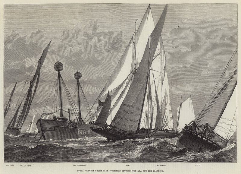 Royal Victoria Yacht Club, Colisión entre el Ada y el Florinda de William Heysham Overend