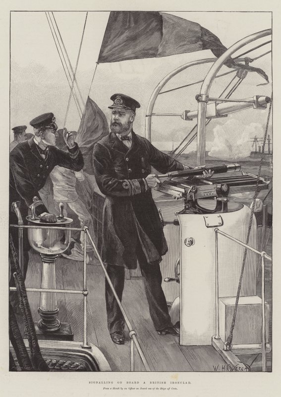 Señalización a bordo de un acorazado británico de William Heysham Overend