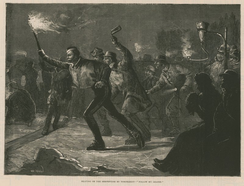 Patinaje en el Serpentine a la luz de las antorchas de William Heysham Overend