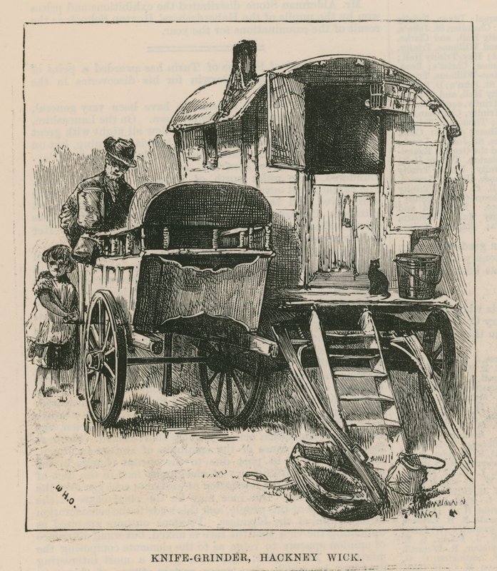 Bocetos de la vida gitana; Afilador de cuchillos, Hackney Wick de William Heysham Overend