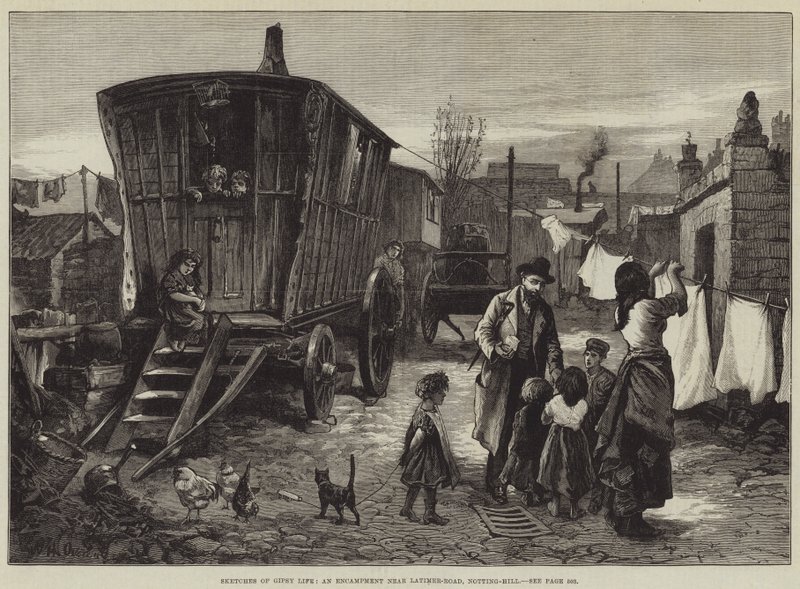 Bocetos de la Vida Gitana, un Campamento cerca de Latimer-Road, Notting-Hill de William Heysham Overend