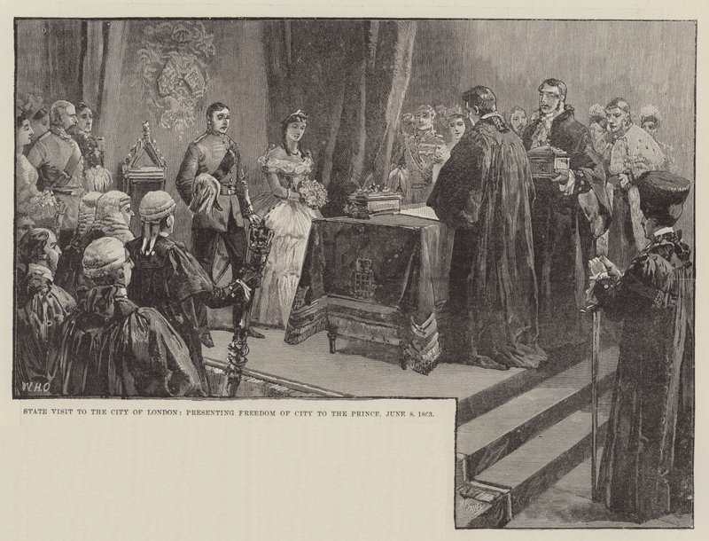 Visita de Estado a la Ciudad de Londres, presentando la Libertad de la Ciudad al Príncipe, 8 de junio de 1863 de William Heysham Overend