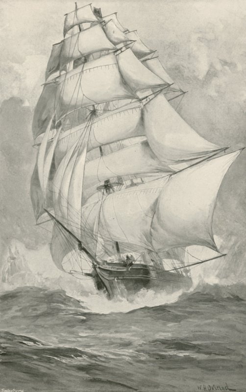 Tea-Clippers Corriendo desde China hacia el Támesis de William Heysham Overend