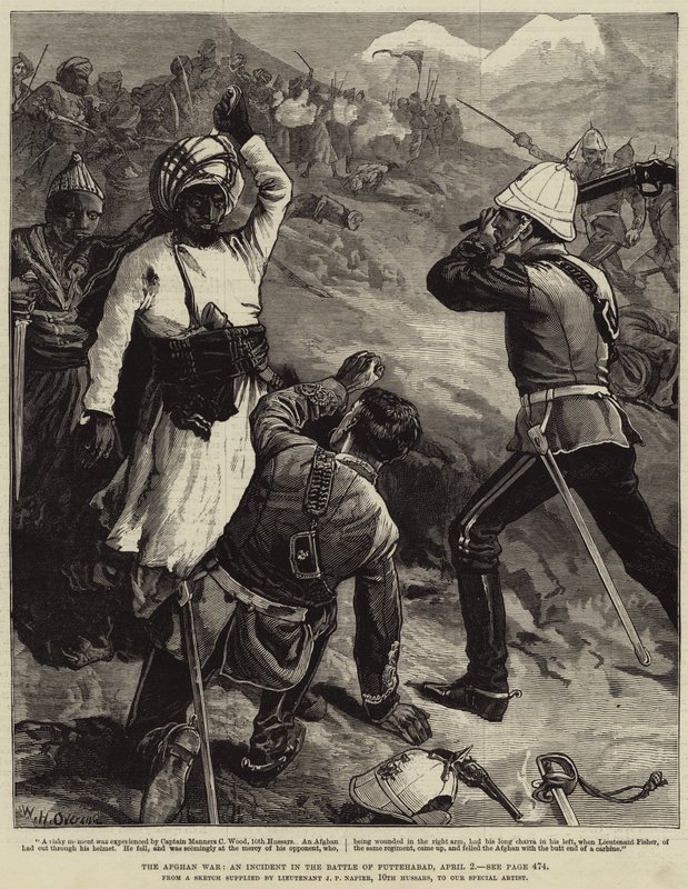 La Guerra Afgana, un Incidente en la Batalla de Futtehabad, 2 de Abril de William Heysham Overend