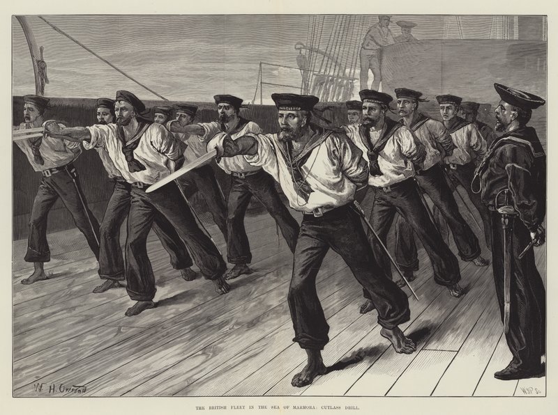 La flota británica en el Mar de Mármara, ejercicio de sable de William Heysham Overend