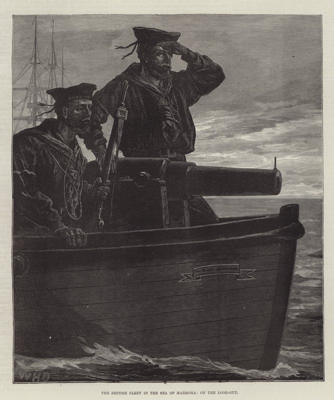 La flota británica en el mar de Mármara, en la vigilancia de William Heysham Overend