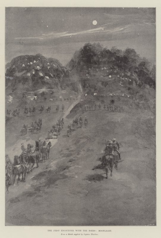 El primer encuentro con los bóers, a la luz de la luna de William Heysham Overend