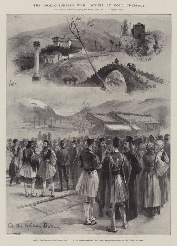 La guerra greco-turca, escenas en Volo, Tesalia de William Heysham Overend