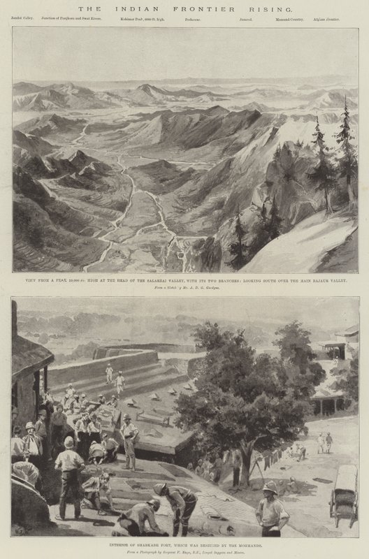 El levantamiento de la frontera india de William Heysham Overend