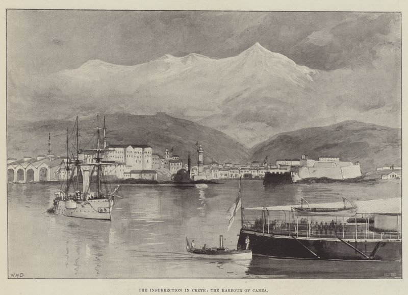 La insurrección en Creta, el puerto de Canea de William Heysham Overend