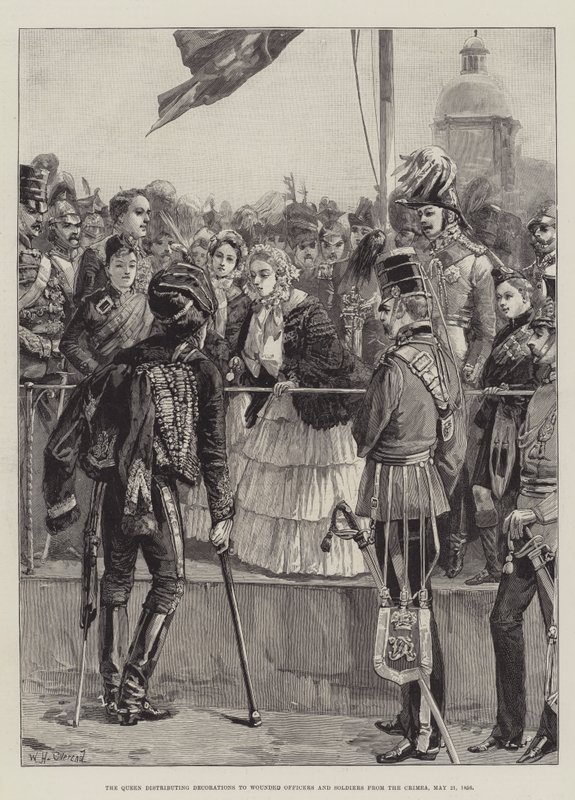 La Reina distribuyendo condecoraciones a oficiales y soldados heridos de Crimea, 21 de mayo de 1856 de William Heysham Overend