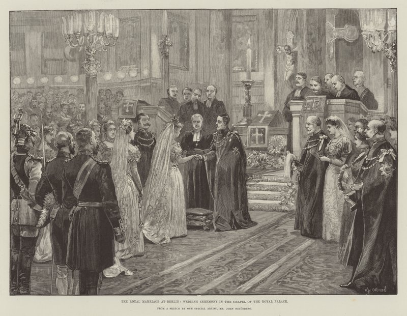 El matrimonio real en Berlín, ceremonia de boda en la capilla del Palacio Real de William Heysham Overend