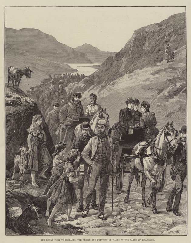La Visita Real a Irlanda, el Príncipe y la Princesa de Gales en los Lagos de Killarney de William Heysham Overend