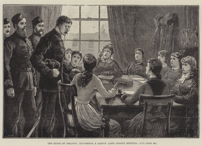 El estado de Irlanda, dispersando una reunión de la Liga de Damas de William Heysham Overend