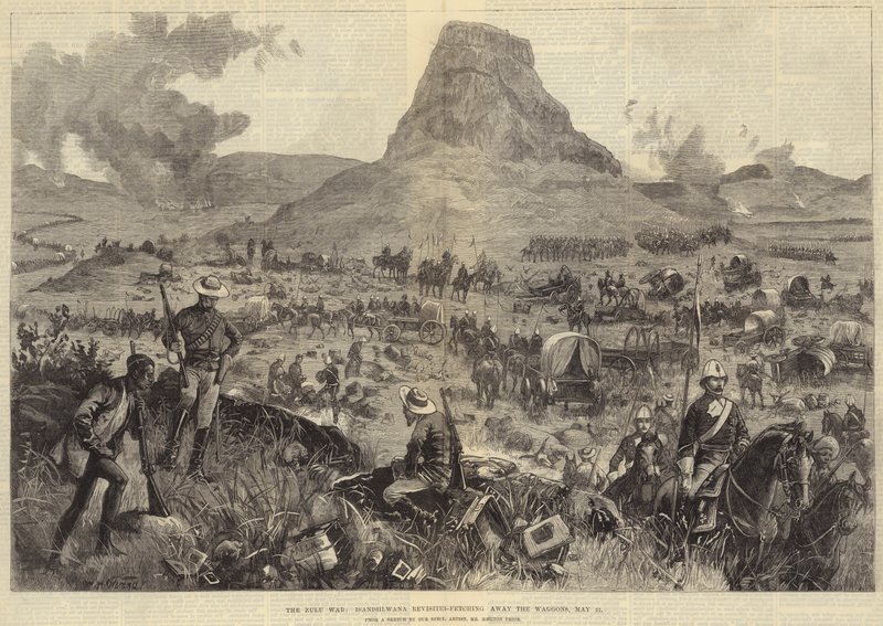La guerra zulú, Isandhlwana revisitada, llevándose los carros, 21 de mayo de William Heysham Overend