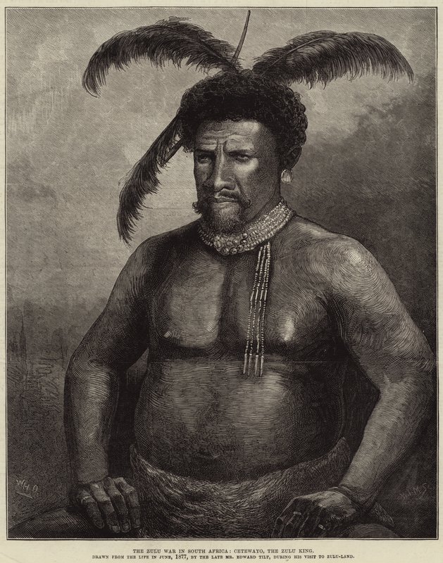 La Guerra Zulú en Sudáfrica, Cetewayo, el rey zulú de William Heysham Overend