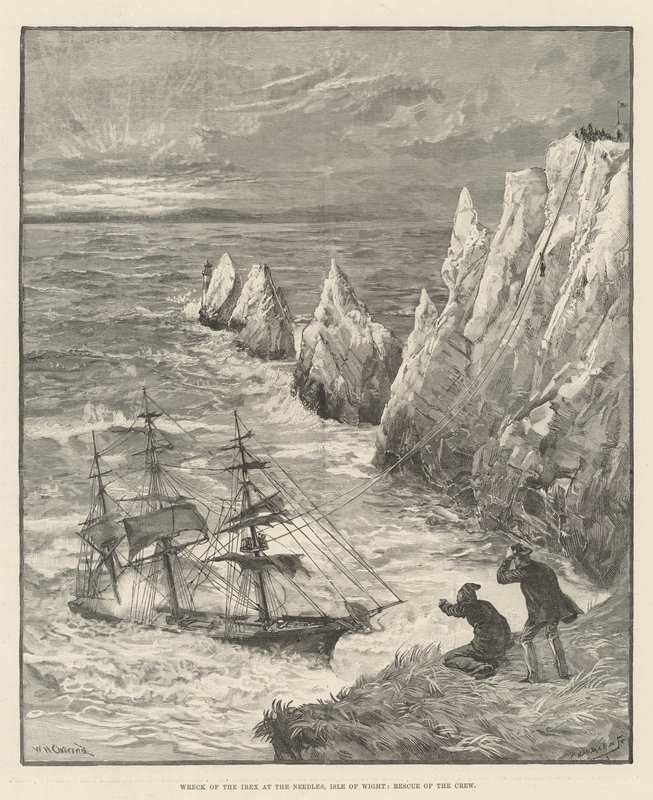 Naufragio del Irex en las Agujas, Isla de Wight, Rescate de la Tripulación de William Heysham Overend