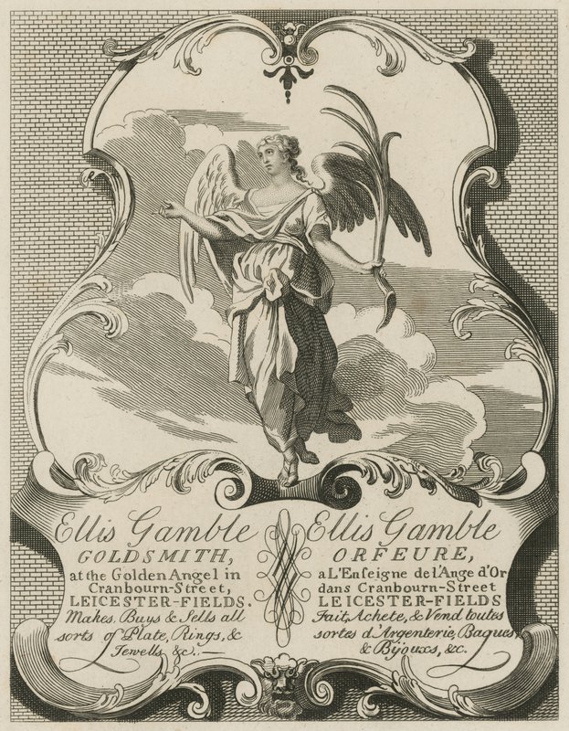 Anuncio para Ellis Gamble, orfebre de William Hogarth