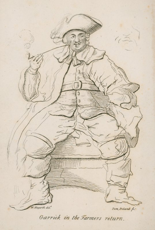 David Garrick en el regreso del granjero de William Hogarth