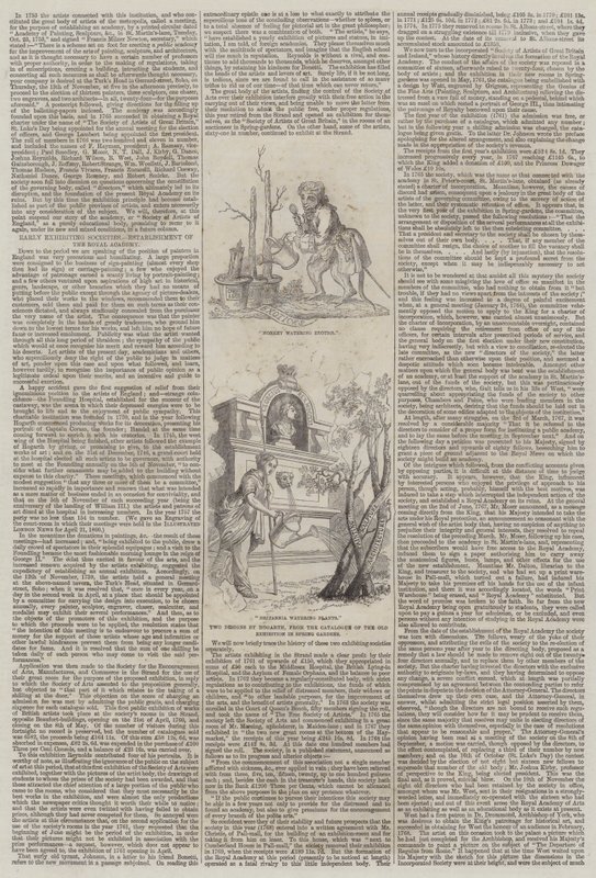 Primeras sociedades de exhibición, establecimiento de la Real Academia de William Hogarth