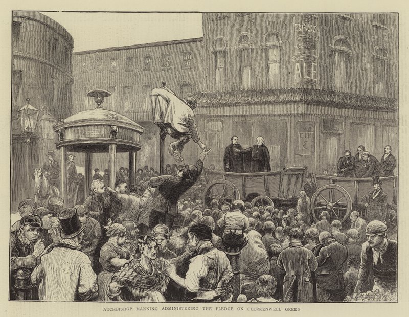 El Arzobispo Manning administrando el Compromiso en Clerkenwell Green de William III Bromley
