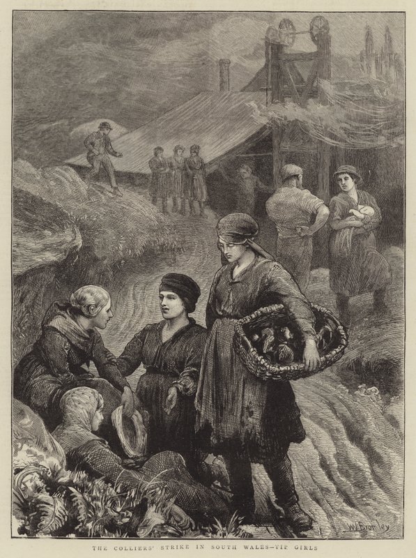 La huelga de los mineros en Gales del Sur, chicas de la mina de William III Bromley
