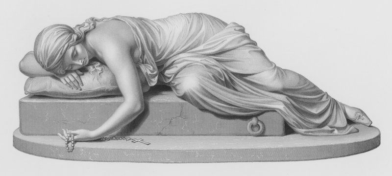 Beatrici Cenci, grabado por W Roffe de la escultura de Harriet Hosmer de William John Roffe
