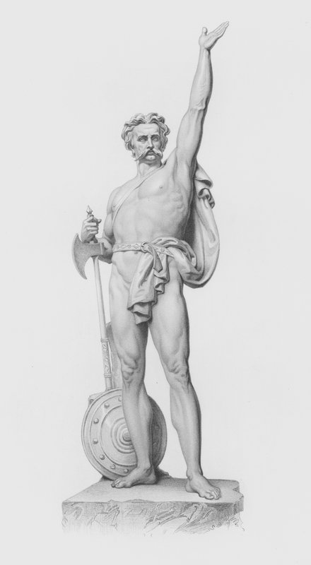 Caractacus, grabado por W Roffe de la estatua de J H Foley, RA de William John Roffe