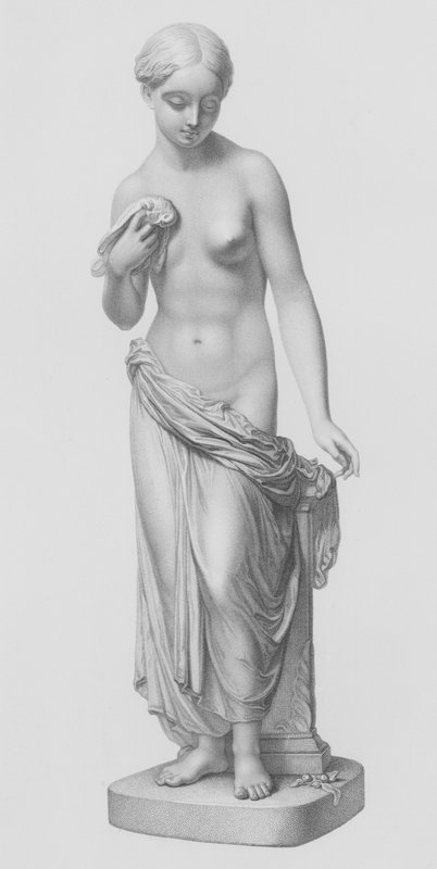 Primeras penas, grabado por W Roffe, de la estatua de P Mac Dowell, RA de William John Roffe