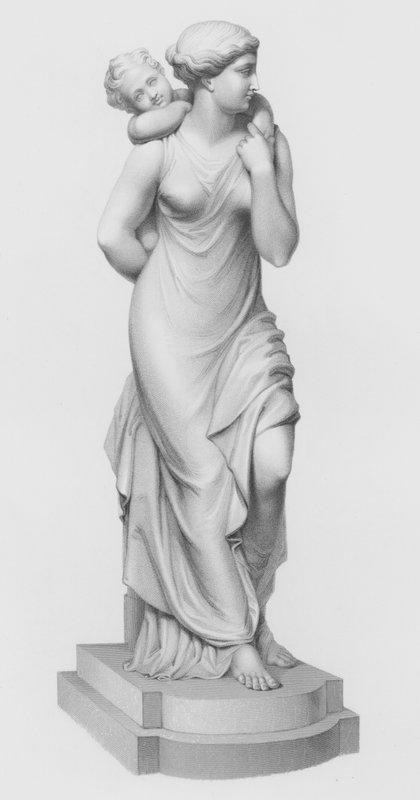 Amor Maternal, grabado por W Roffe del grupo de E B Stephens de William John Roffe