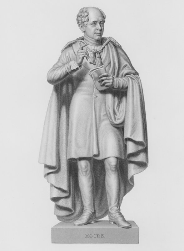 Moore, grabado por W Roffe de la estatua de C Moore, MRIA de William John Roffe