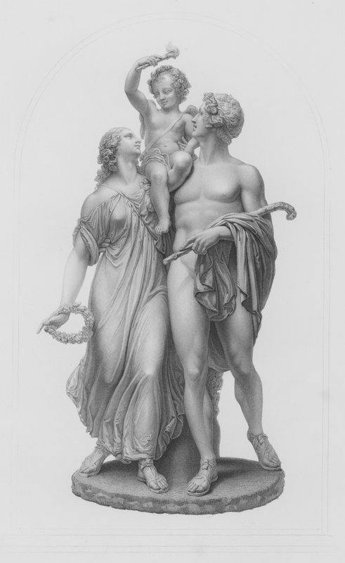 El triunfo del amor, grabado por W Roffe del grupo en mármol de P Mac Dowell, RA (grabado) de William John Roffe