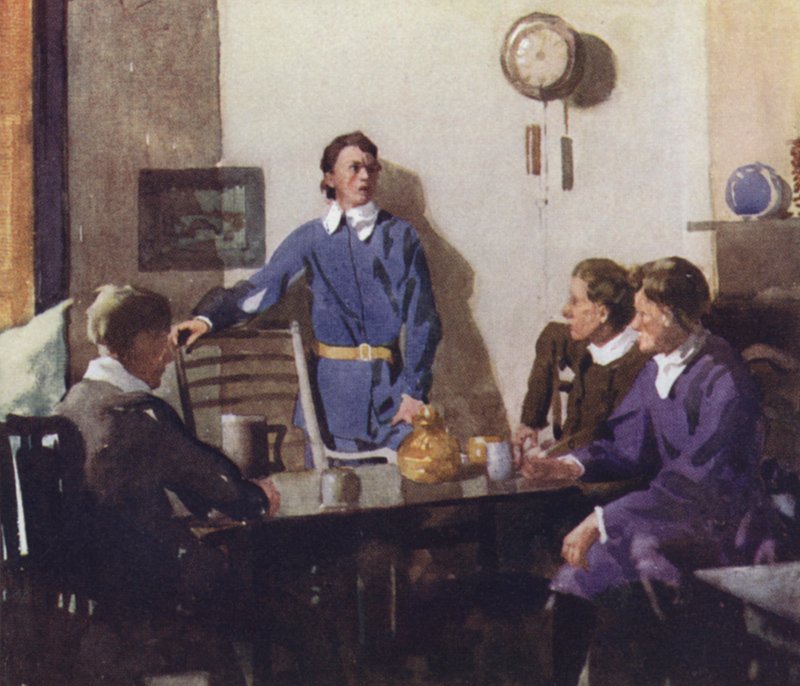 Ilustración para The Compleat Angler de Izaak Walton (litografía en color) de William Lee Hankey