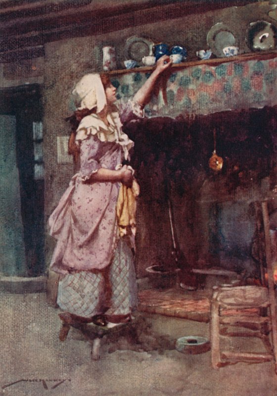 Ilustración para The Deserted Village de Oliver Goldsmith (litografía en color) de William Lee Hankey