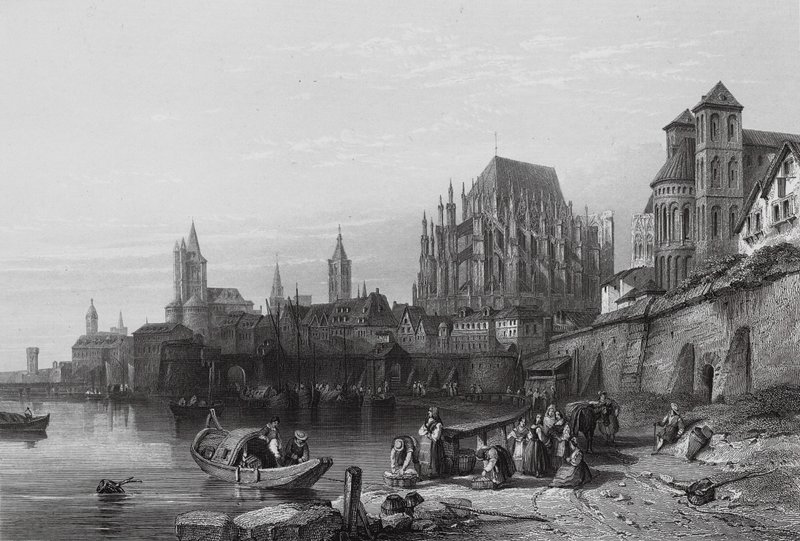 La ciudad de Colonia, a orillas del Rin (grabado) de William Leighton (after) Leitch