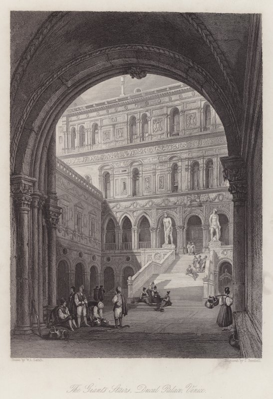 Las Escaleras de los Gigantes, Palacio Ducal, Venecia de William Leighton Leitch