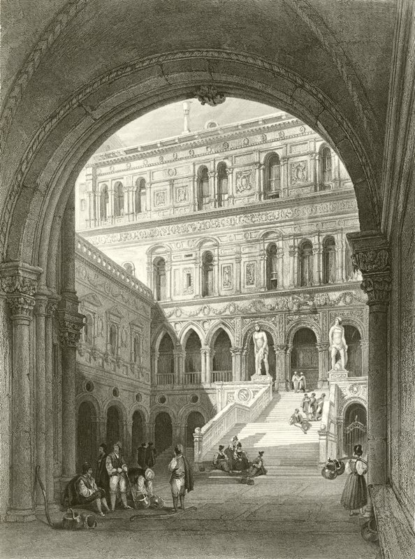 Las escaleras gigantes, Palacio Ducal, Venecia de William Leighton Leitch
