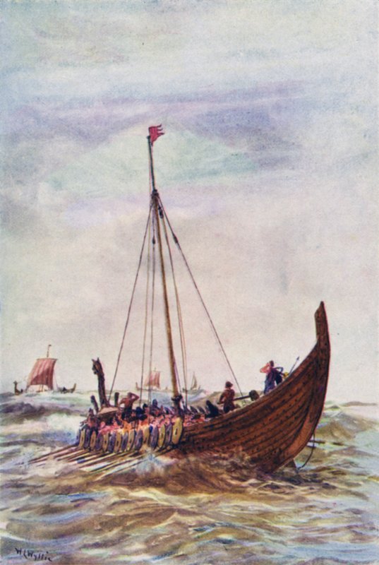 Buque de guerra de la época del rey Alfredo de William Lionel (after) Wyllie