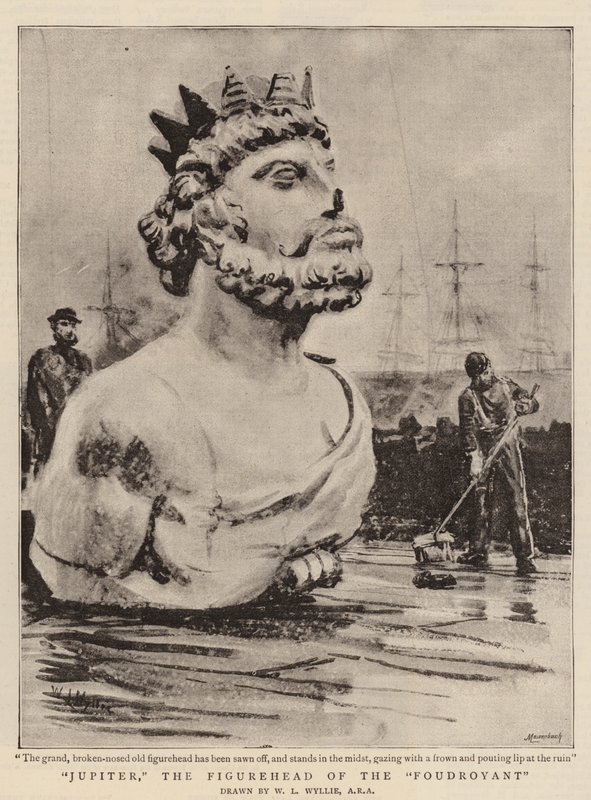 Júpiter, la figura de proa del Foudroyant de William Lionel Wyllie