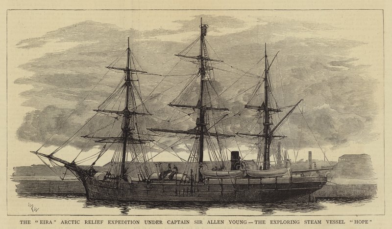 La Expedición de Rescate Ártico Eira bajo el Capitán Sir Allen Young, el Buque de Exploración Hope de William Lionel Wyllie