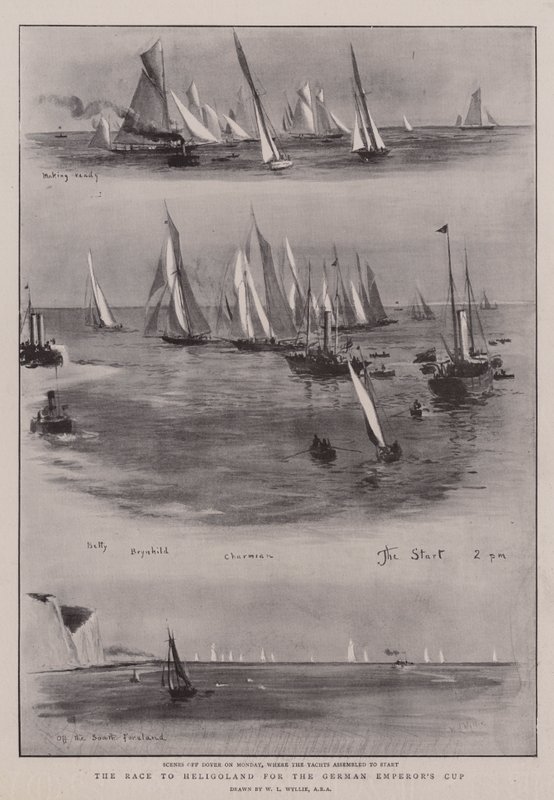 La Carrera a Heligoland por la Copa del Emperador Alemán de William Lionel Wyllie