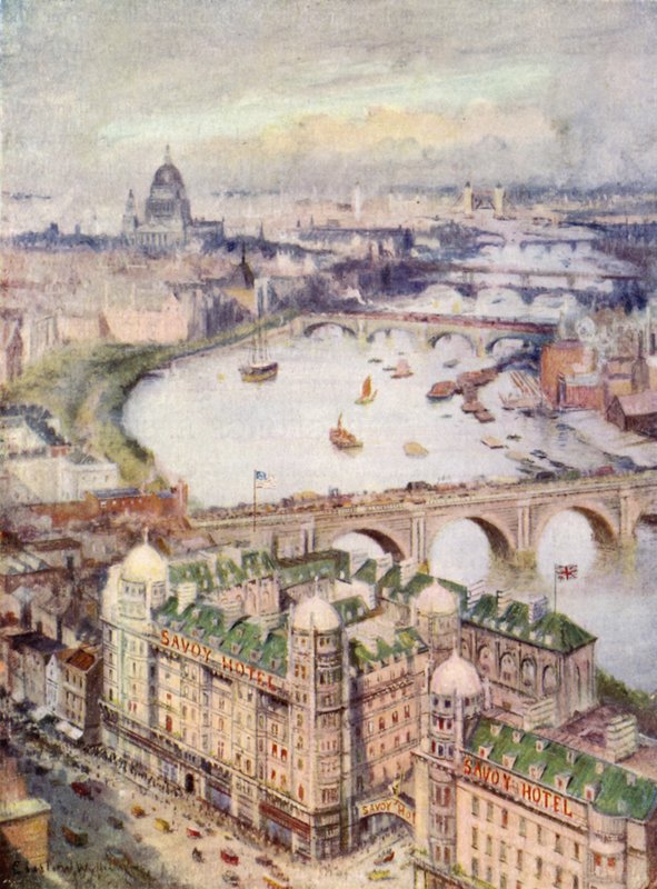 Vista desde el Hotel Savoy, mirando al este de William Lionel Wyllie