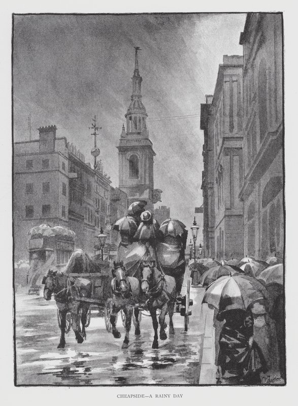 Cheapside, un Día Lluvioso de William Luker