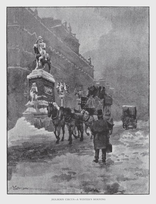 Circo de Holborn, una mañana de invierno de William Luker
