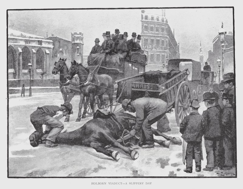Viaducto de Holborn, un Día Resbaladizo de William Luker