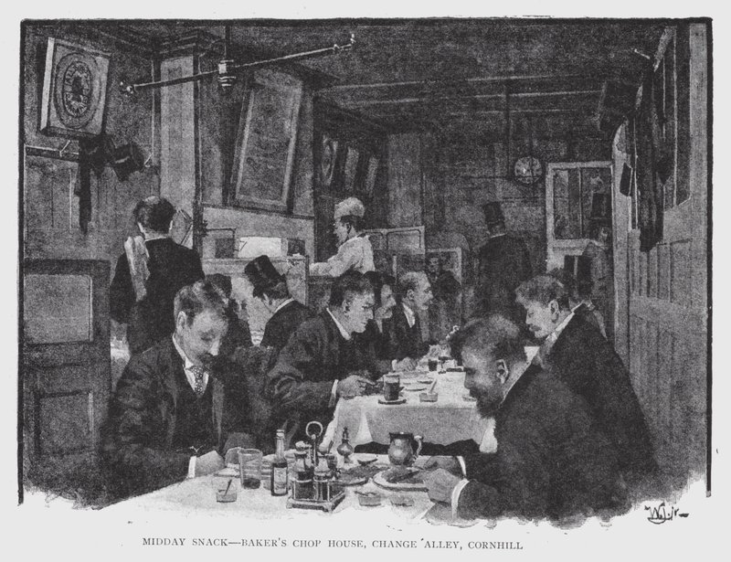 Merienda de Mediodía, Casa de Comidas del Panadero, Change Alley, Cornhill de William Luker