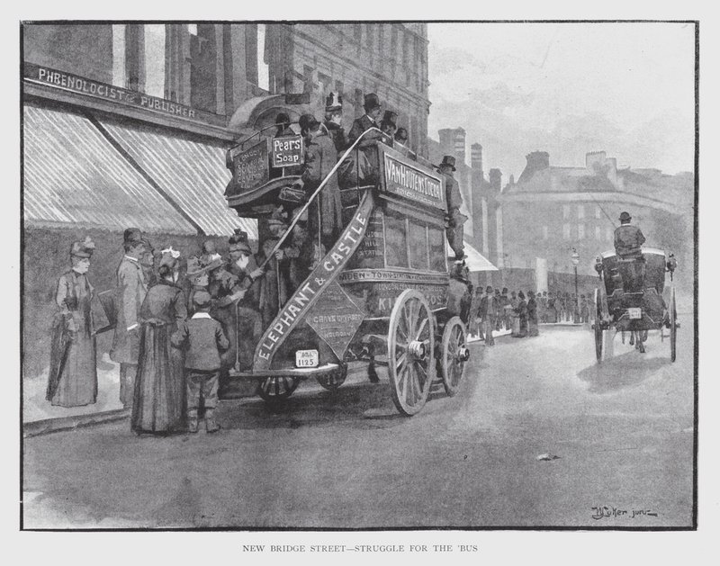 New Bridge Street, Lucha por el Autobús de William Luker